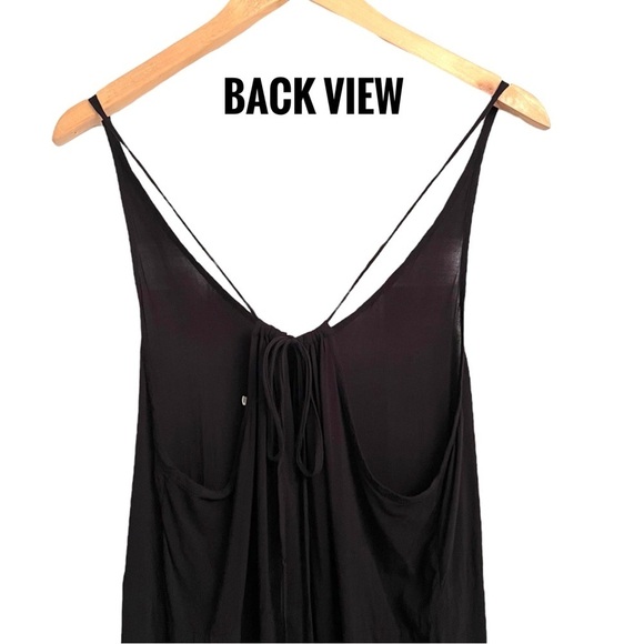 Free People Black Eyelash Lace Adjustable Spaghetti Straps Slip Dress Size Small - Picture 7 of 9